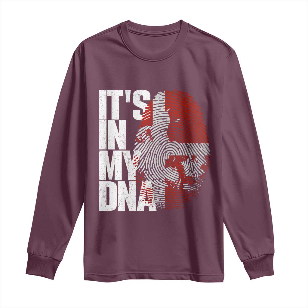 It's in My DNA Long Sleeve Shirt Denmark Map Flag Danish Gift