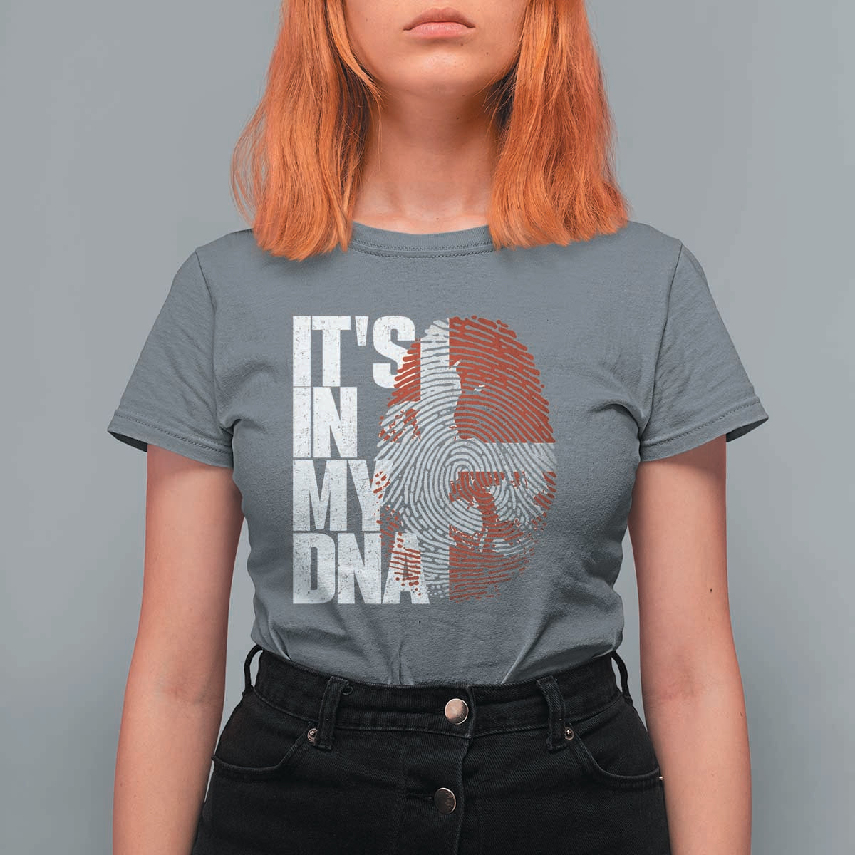 It's in My DNA T Shirt For Women Denmark Map Flag Danish Gift