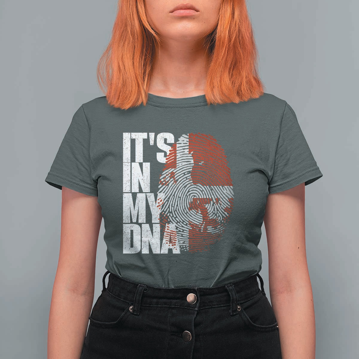 It's in My DNA T Shirt For Women Denmark Map Flag Danish Gift