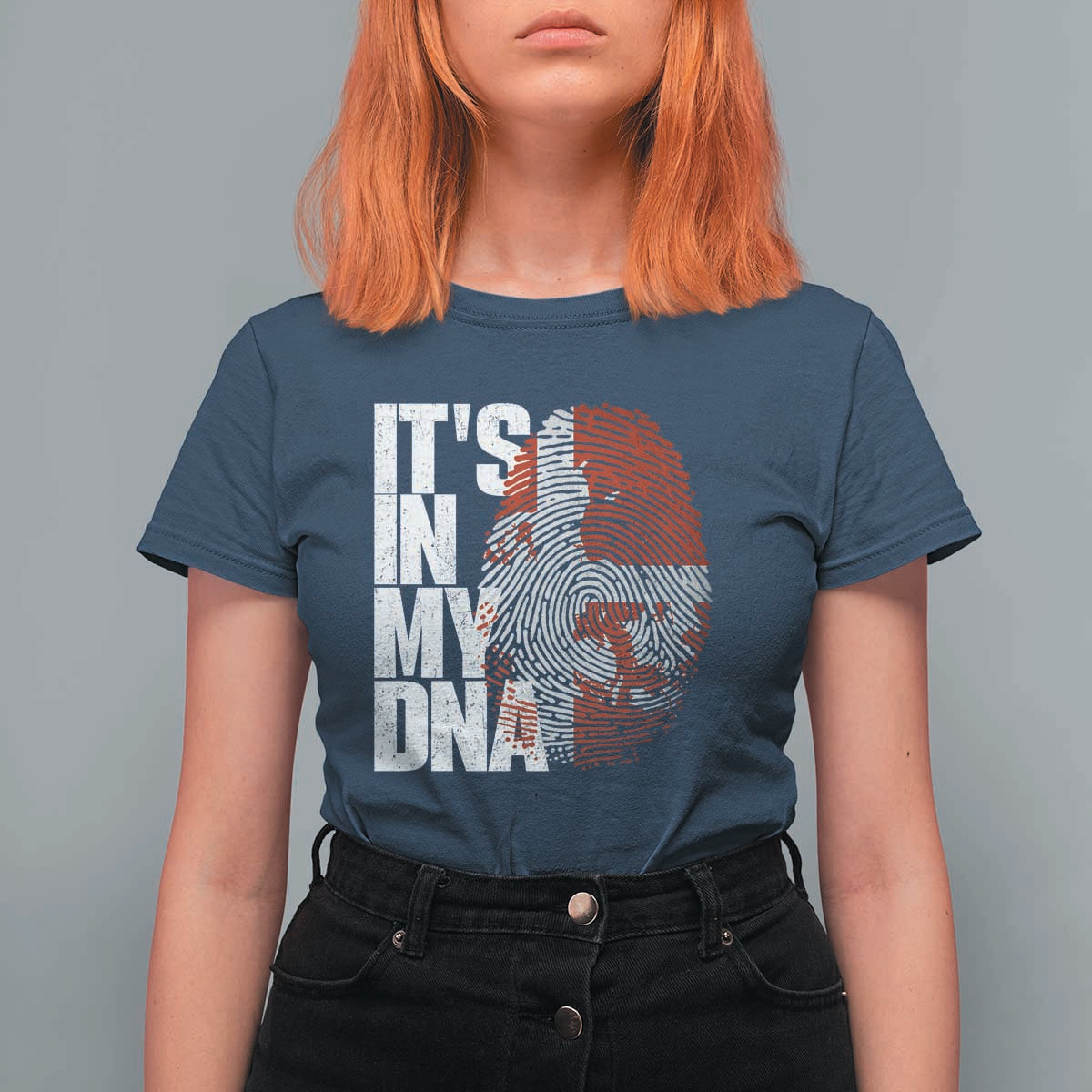 It's in My DNA T Shirt For Women Denmark Map Flag Danish Gift