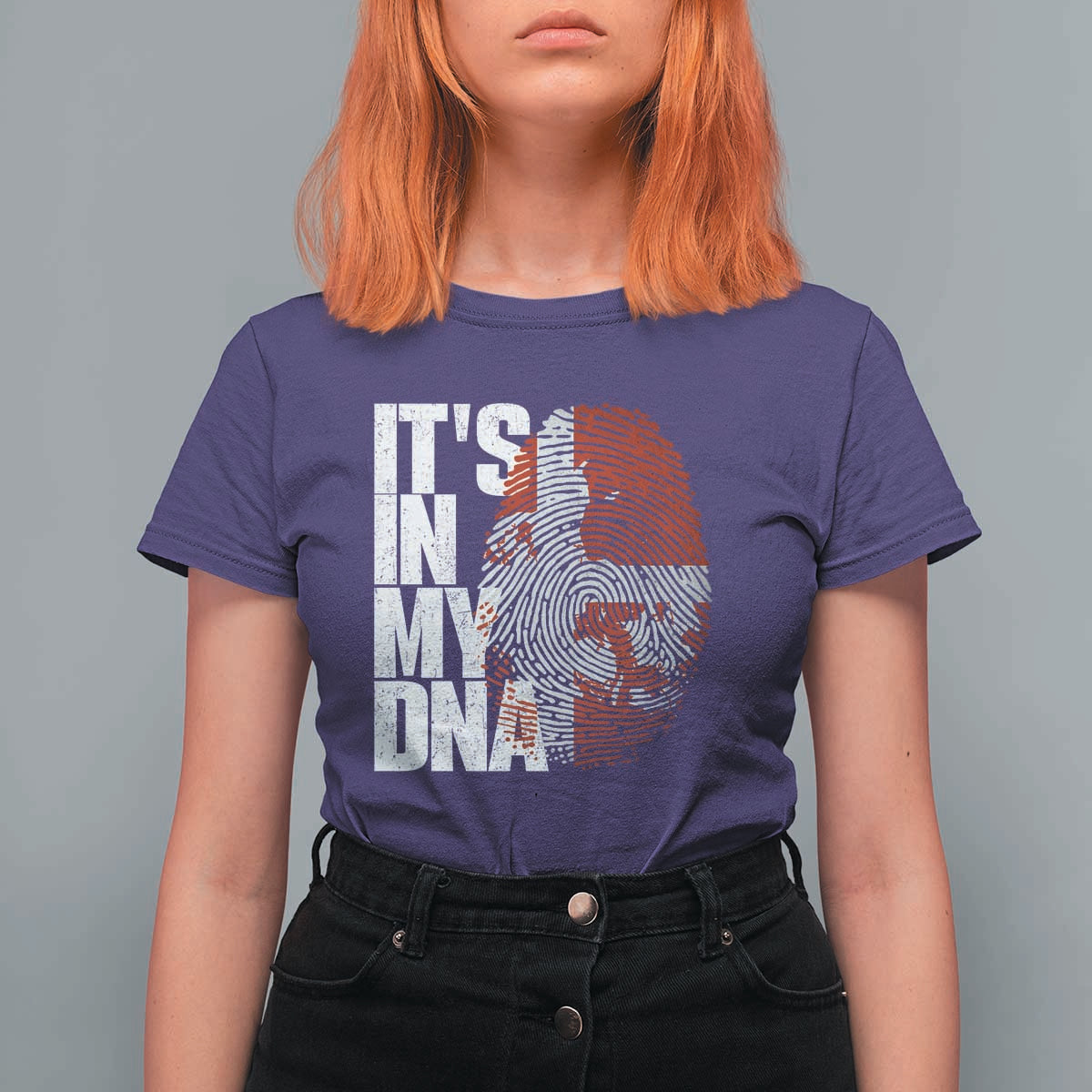 It's in My DNA T Shirt For Women Denmark Map Flag Danish Gift