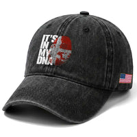 It's in My DNA Washed Cotton Baseball Cap Denmark Map Flag Danish Gift