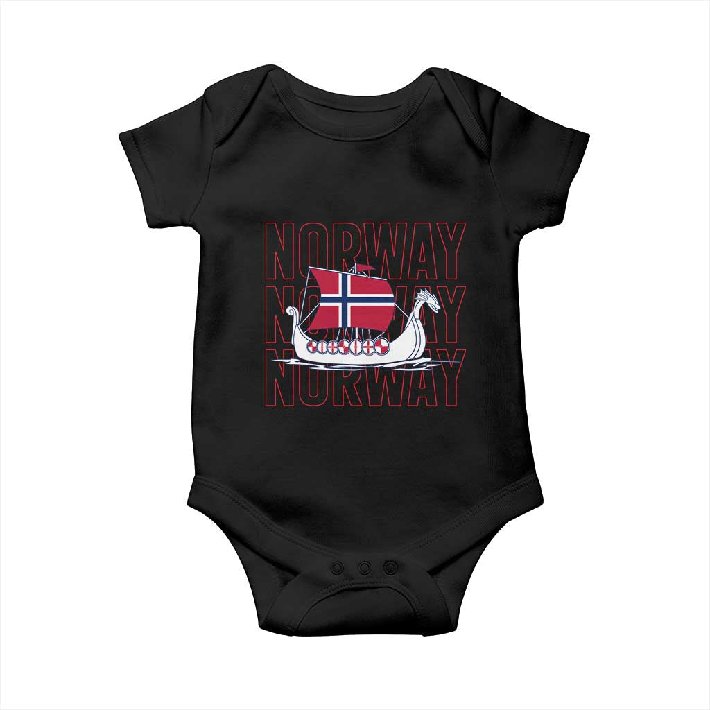 Norwegian Viking Ship Flag Boat Norway Heritage Baby Onesie
