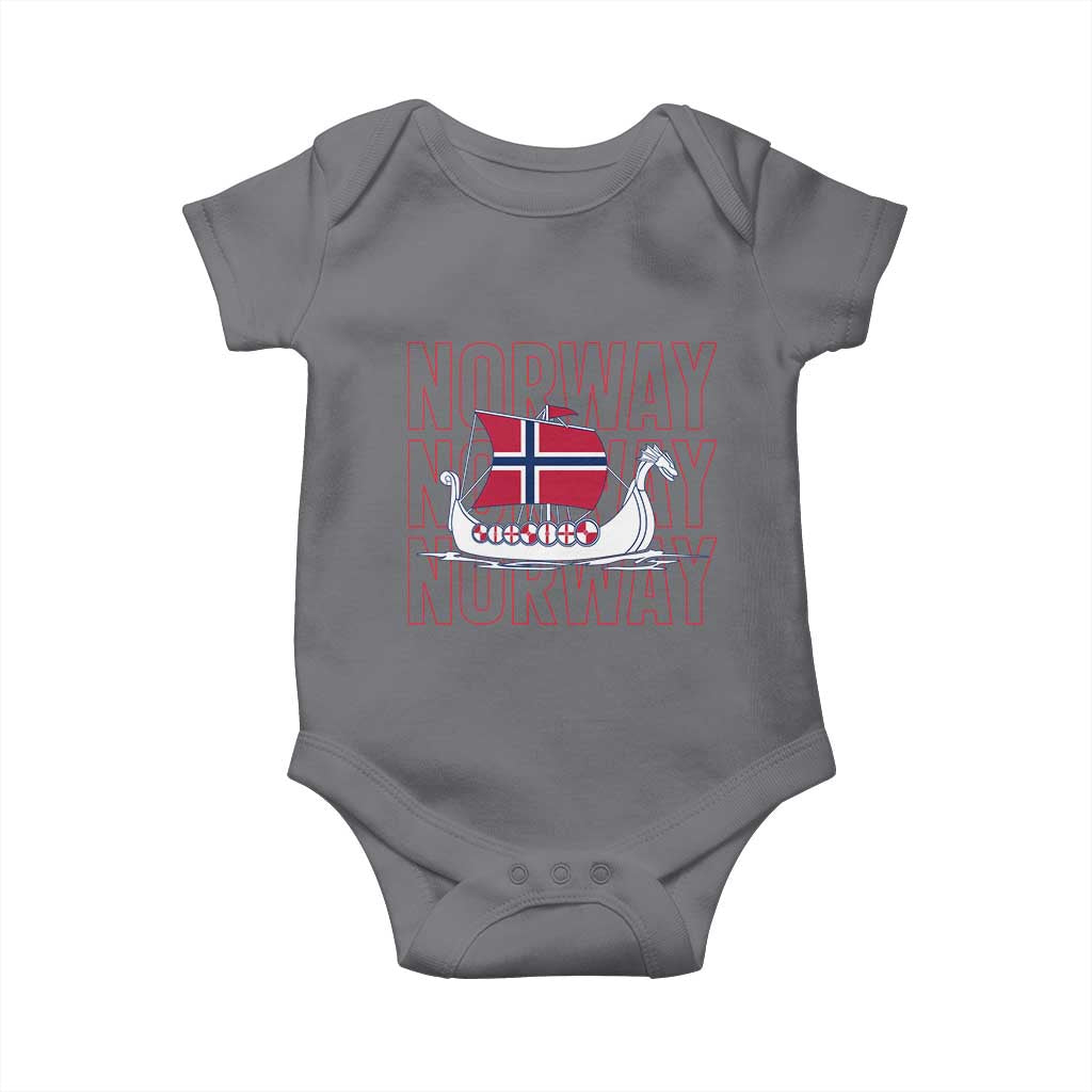 Norwegian Viking Ship Flag Boat Norway Heritage Baby Onesie
