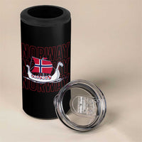 Norwegian Viking Ship Flag Boat Norway Heritage 4 in 1 Can Cooler Tumbler