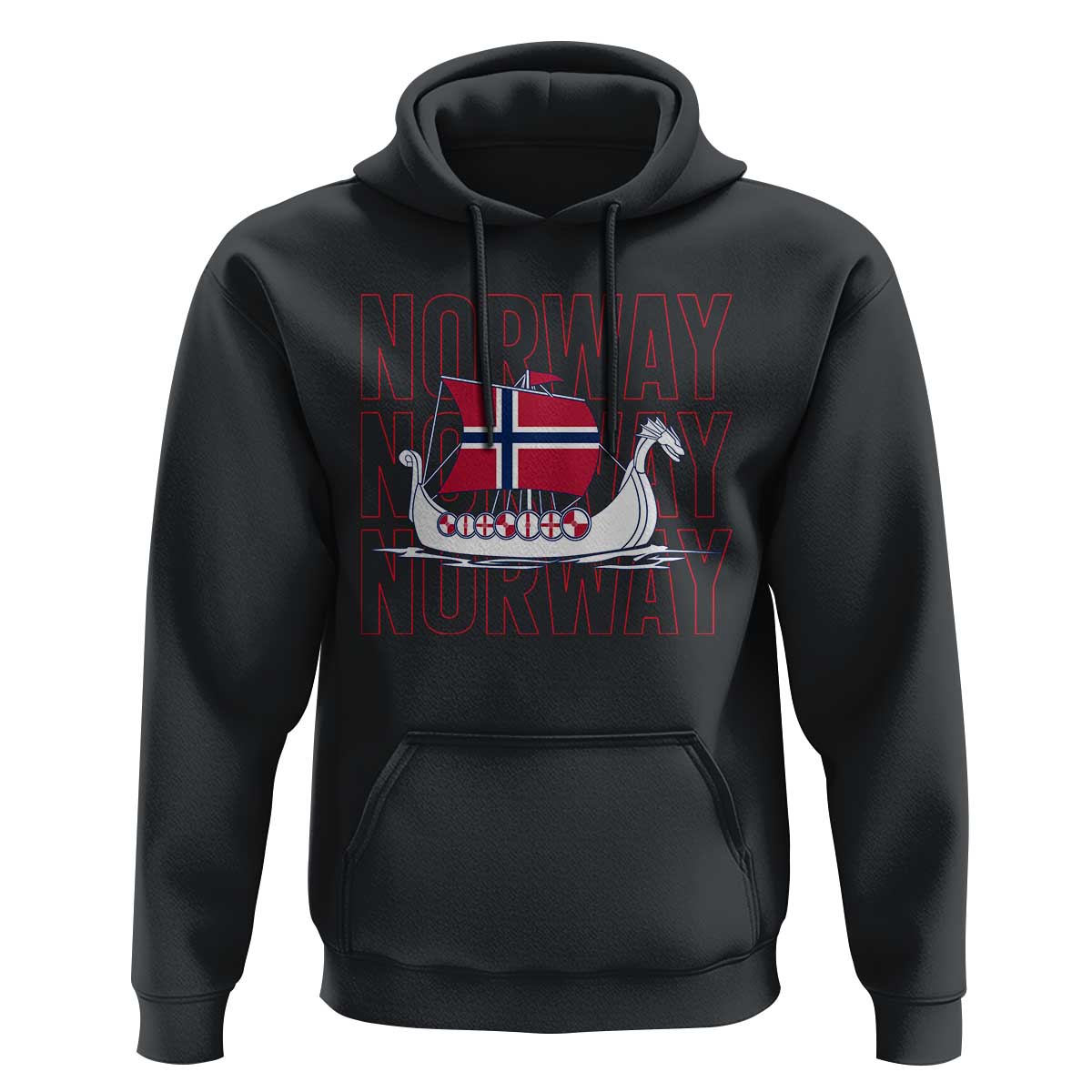 Norwegian Viking Ship Flag Boat Norway Heritage Hoodie