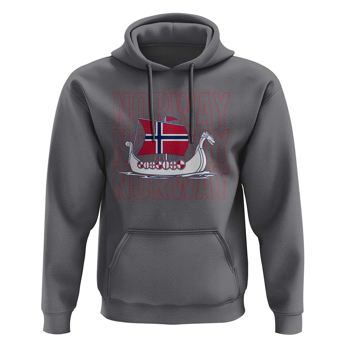 Norwegian Viking Ship Flag Boat Norway Heritage Hoodie