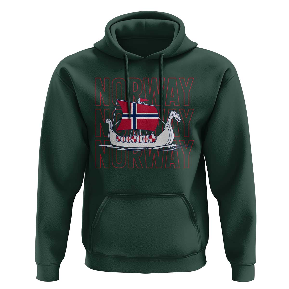 Norwegian Viking Ship Flag Boat Norway Heritage Hoodie
