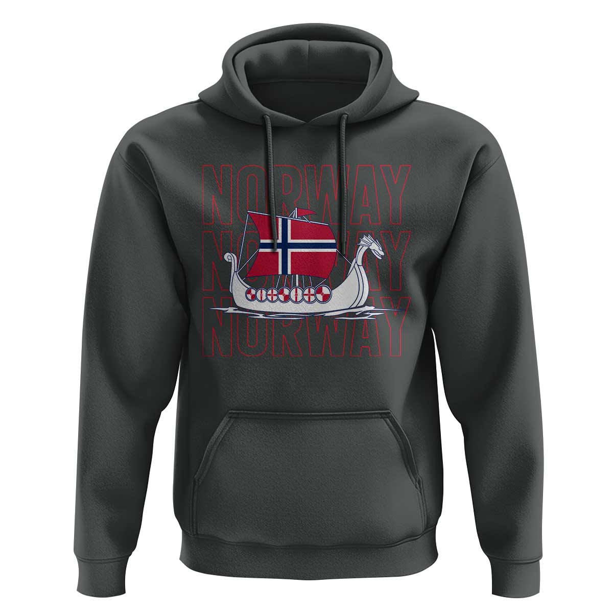 Norwegian Viking Ship Flag Boat Norway Heritage Hoodie