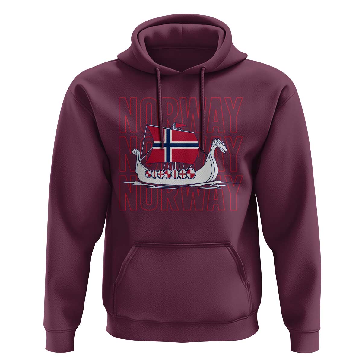 Norwegian Viking Ship Flag Boat Norway Heritage Hoodie