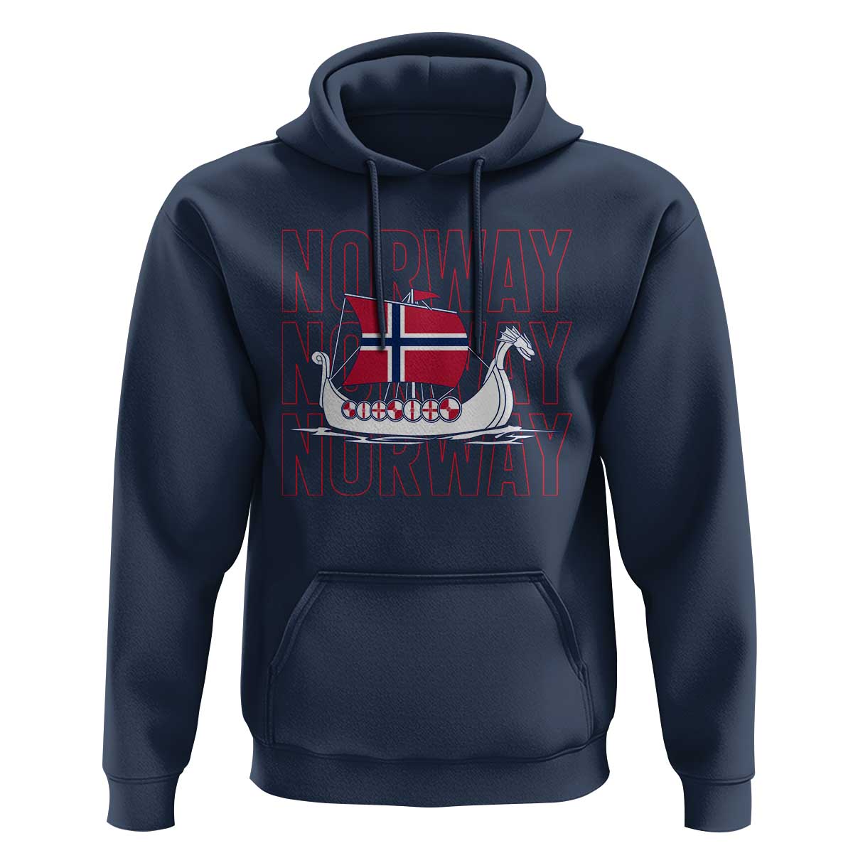Norwegian Viking Ship Flag Boat Norway Heritage Hoodie