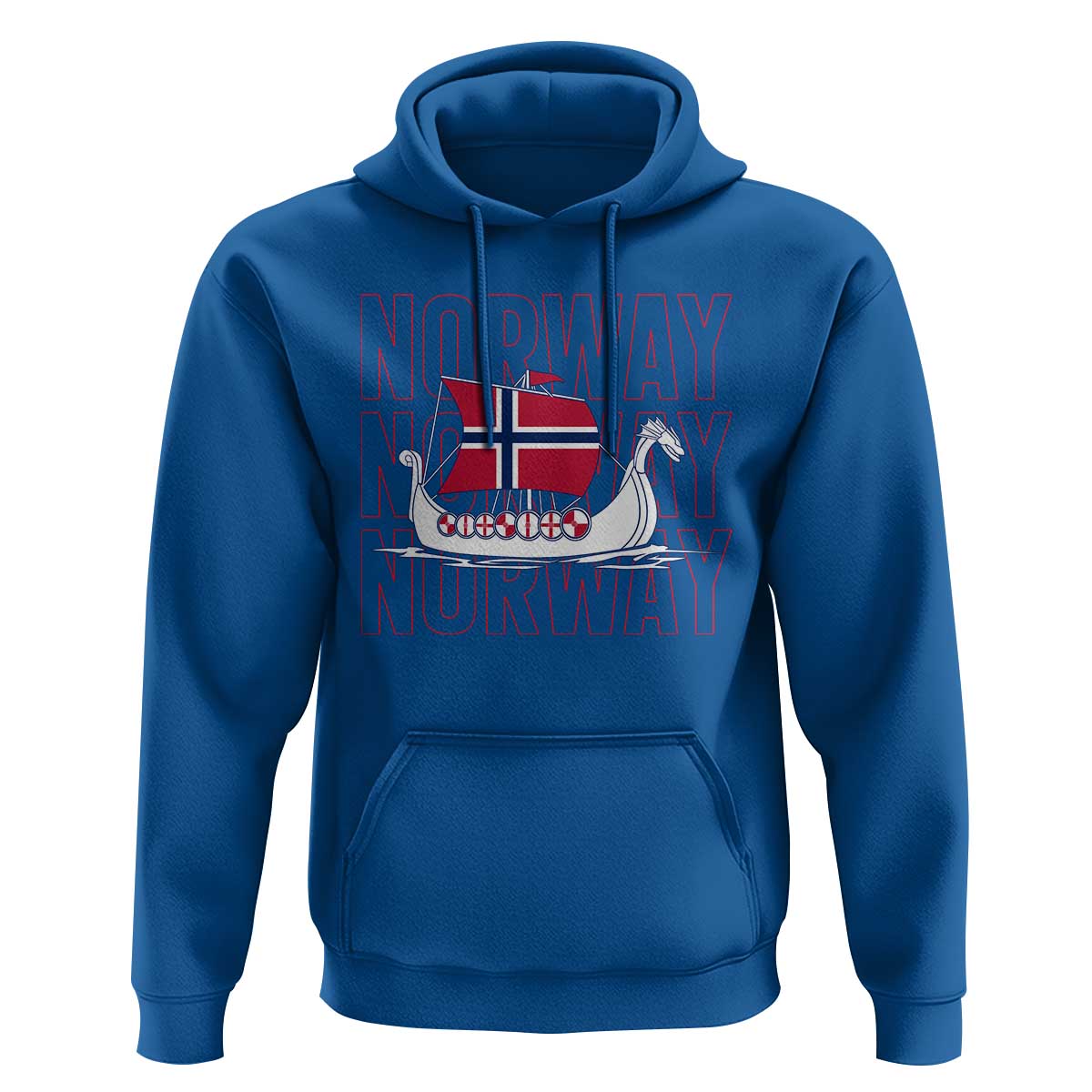 Norwegian Viking Ship Flag Boat Norway Heritage Hoodie