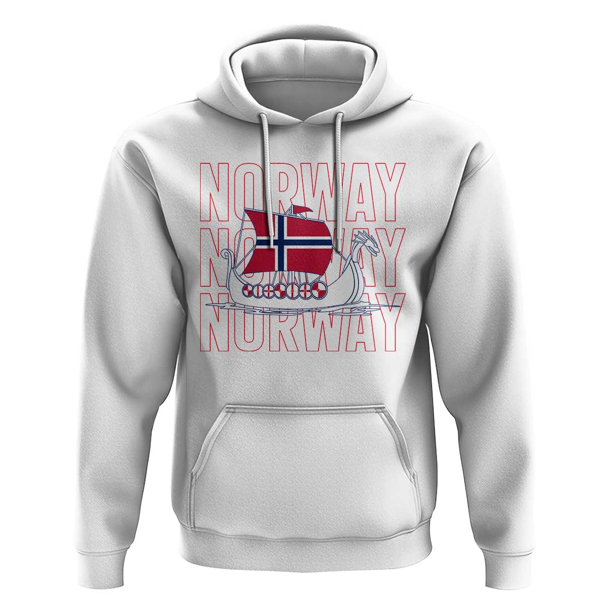 Norwegian Viking Ship Flag Boat Norway Heritage Hoodie