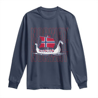 Norwegian Viking Ship Flag Boat Norway Heritage Long Sleeve Shirt