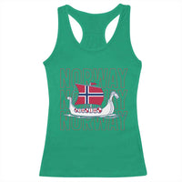 Norwegian Viking Ship Flag Boat Norway Heritage Racerback Tank Top