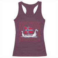 Norwegian Viking Ship Flag Boat Norway Heritage Racerback Tank Top