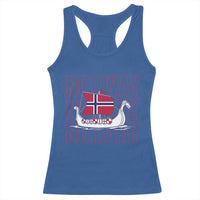Norwegian Viking Ship Flag Boat Norway Heritage Racerback Tank Top