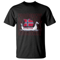 Norwegian Viking Ship Flag Boat Norway Heritage T Shirt
