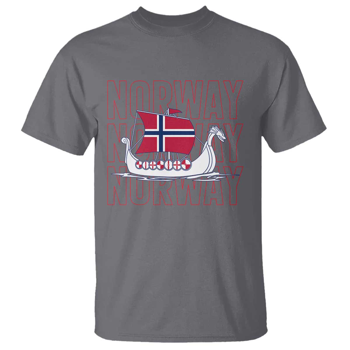 Norwegian Viking Ship Flag Boat Norway Heritage T Shirt