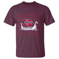 Norwegian Viking Ship Flag Boat Norway Heritage T Shirt