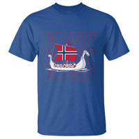 Norwegian Viking Ship Flag Boat Norway Heritage T Shirt
