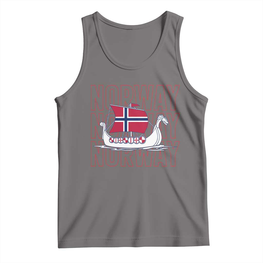Norwegian Viking Ship Flag Boat Norway Heritage Tank Top