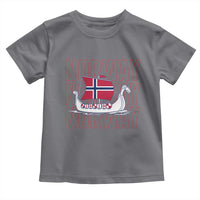 Norwegian Viking Ship Flag Boat Norway Heritage Toddler T Shirt