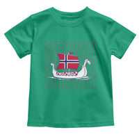 Norwegian Viking Ship Flag Boat Norway Heritage Toddler T Shirt