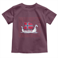 Norwegian Viking Ship Flag Boat Norway Heritage Toddler T Shirt