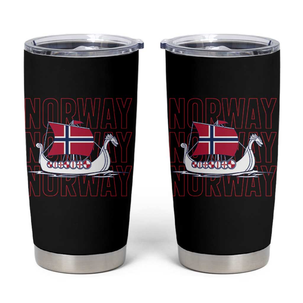 Norwegian Viking Ship Flag Boat Norway Heritage Tumbler Cup