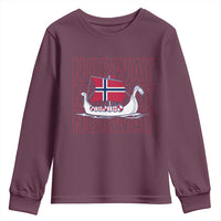 Norwegian Viking Ship Flag Boat Norway Heritage Youth Sweatshirt