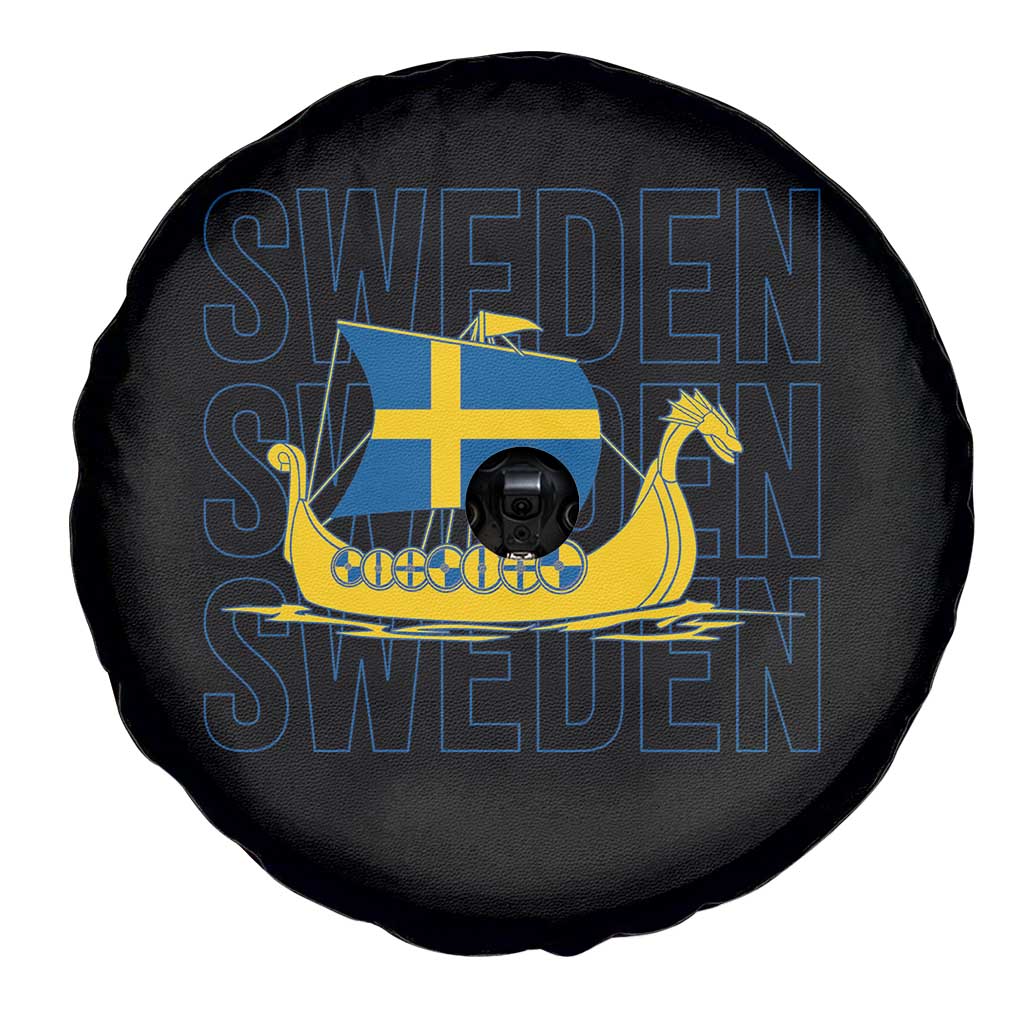 Swedish Viking Ship Sverige Sweden Flag Boat Viking Spare Tire Cover