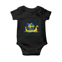 Swedish Viking Ship Sverige Sweden Flag Boat Viking Baby Onesie