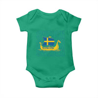 Swedish Viking Ship Sverige Sweden Flag Boat Viking Baby Onesie