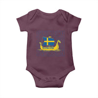 Swedish Viking Ship Sverige Sweden Flag Boat Viking Baby Onesie