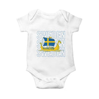 Swedish Viking Ship Sverige Sweden Flag Boat Viking Baby Onesie