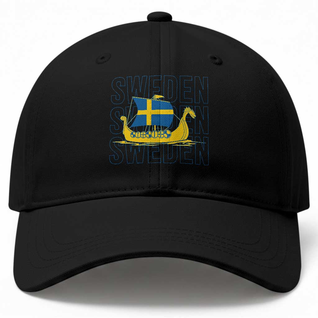 Swedish Viking Ship Sverige Sweden Flag Boat Viking Baseball Cap