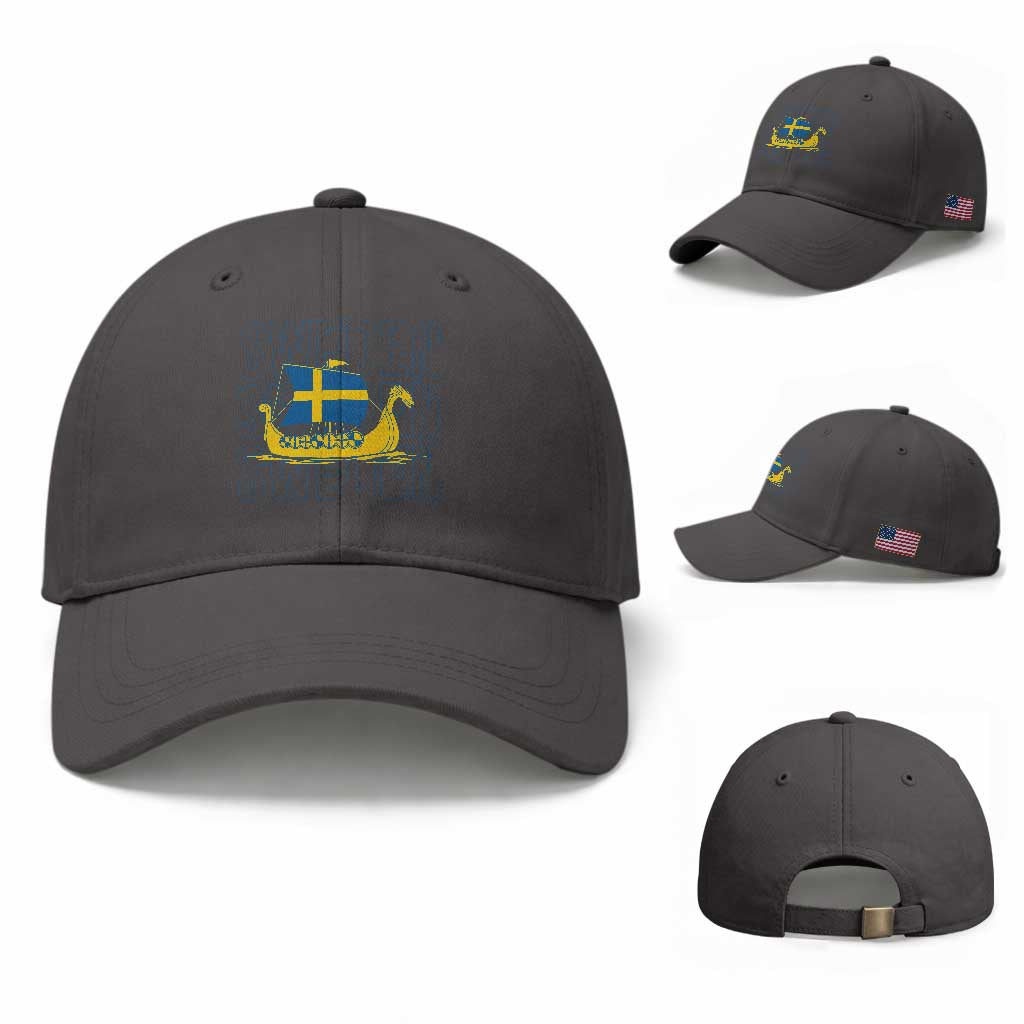 Swedish Viking Ship Sverige Sweden Flag Boat Viking Baseball Cap