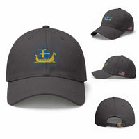 Swedish Viking Ship Sverige Sweden Flag Boat Viking Baseball Cap
