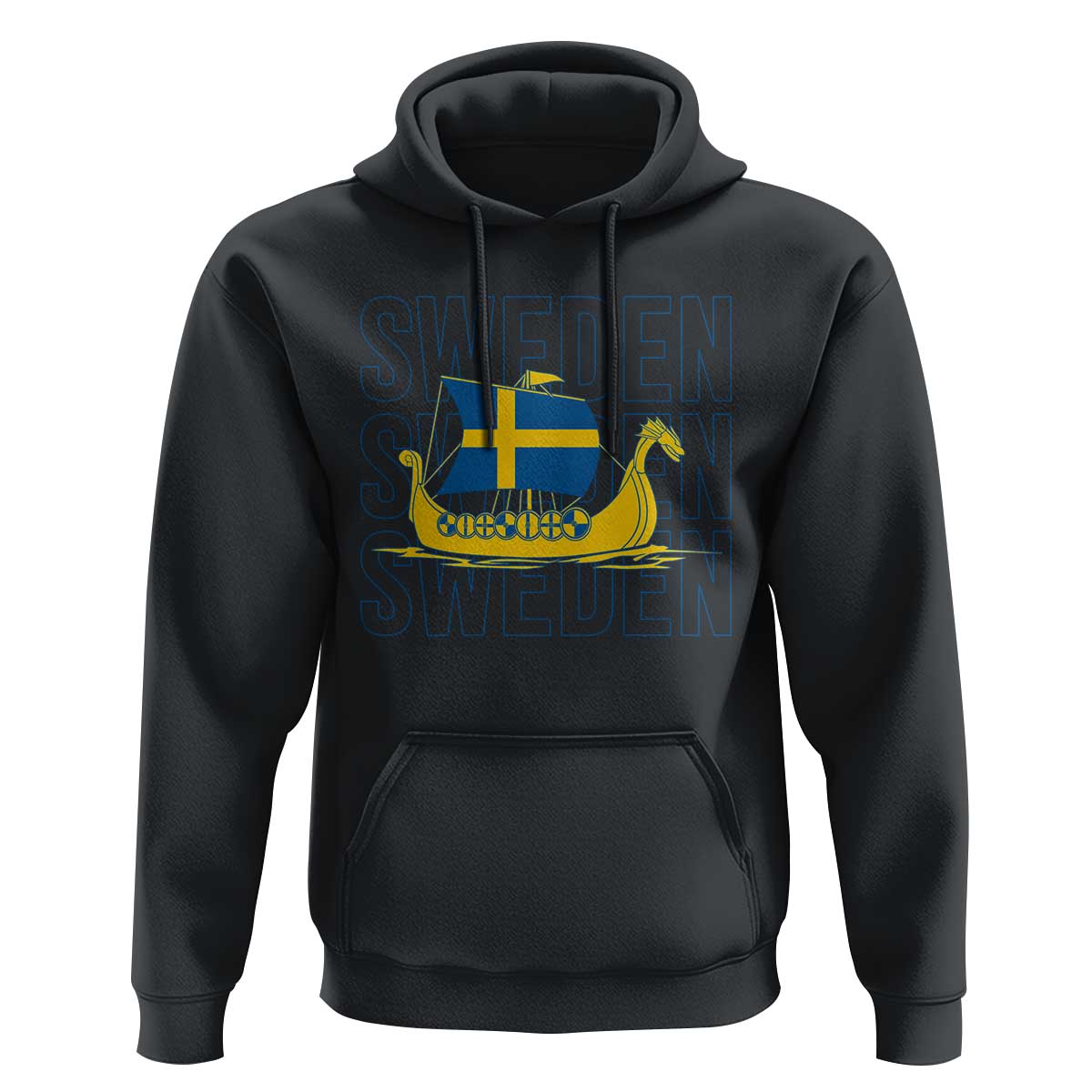Swedish Viking Ship Sverige Sweden Flag Boat Viking Hoodie