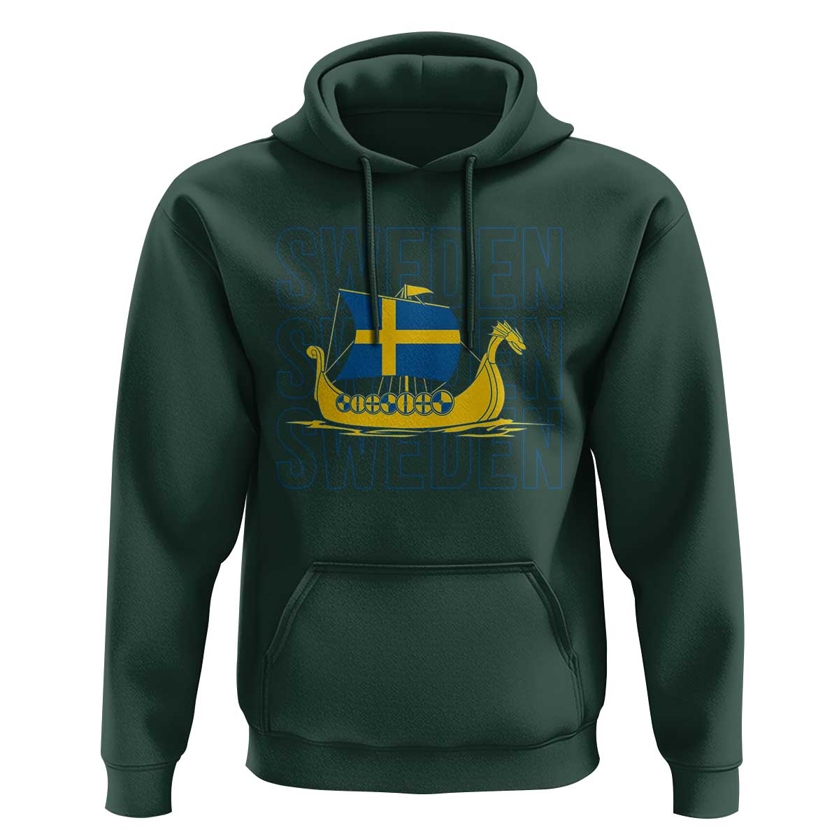 Swedish Viking Ship Sverige Sweden Flag Boat Viking Hoodie