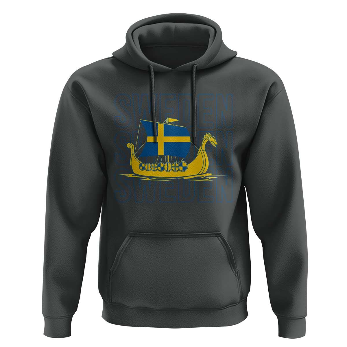 Swedish Viking Ship Sverige Sweden Flag Boat Viking Hoodie