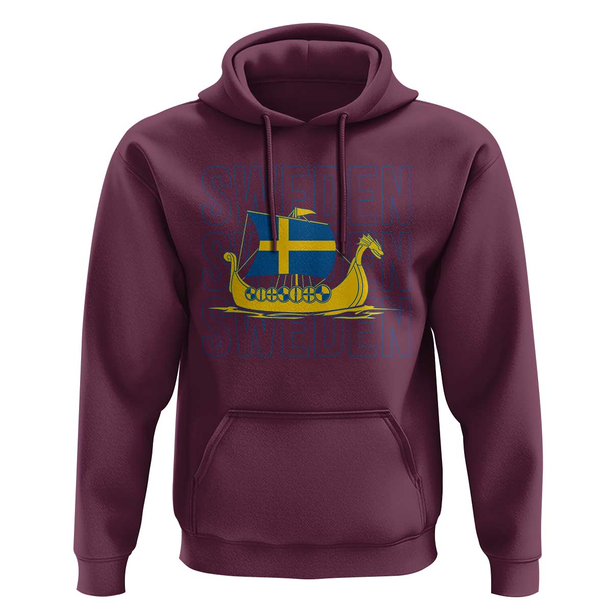 Swedish Viking Ship Sverige Sweden Flag Boat Viking Hoodie