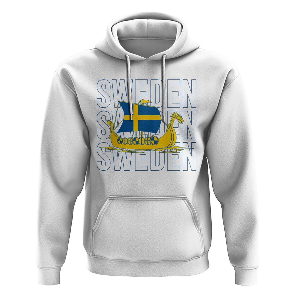 Swedish Viking Ship Sverige Sweden Flag Boat Viking Hoodie