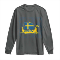 Swedish Viking Ship Sverige Sweden Flag Boat Viking Long Sleeve Shirt
