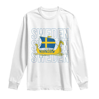 Swedish Viking Ship Sverige Sweden Flag Boat Viking Long Sleeve Shirt