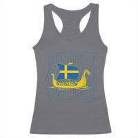 Swedish Viking Ship Sverige Sweden Flag Boat Viking Racerback Tank Top