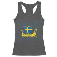 Swedish Viking Ship Sverige Sweden Flag Boat Viking Racerback Tank Top
