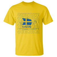 Swedish Viking Ship Sverige Sweden Flag Boat Viking T Shirt