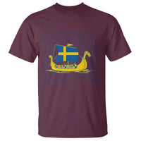 Swedish Viking Ship Sverige Sweden Flag Boat Viking T Shirt